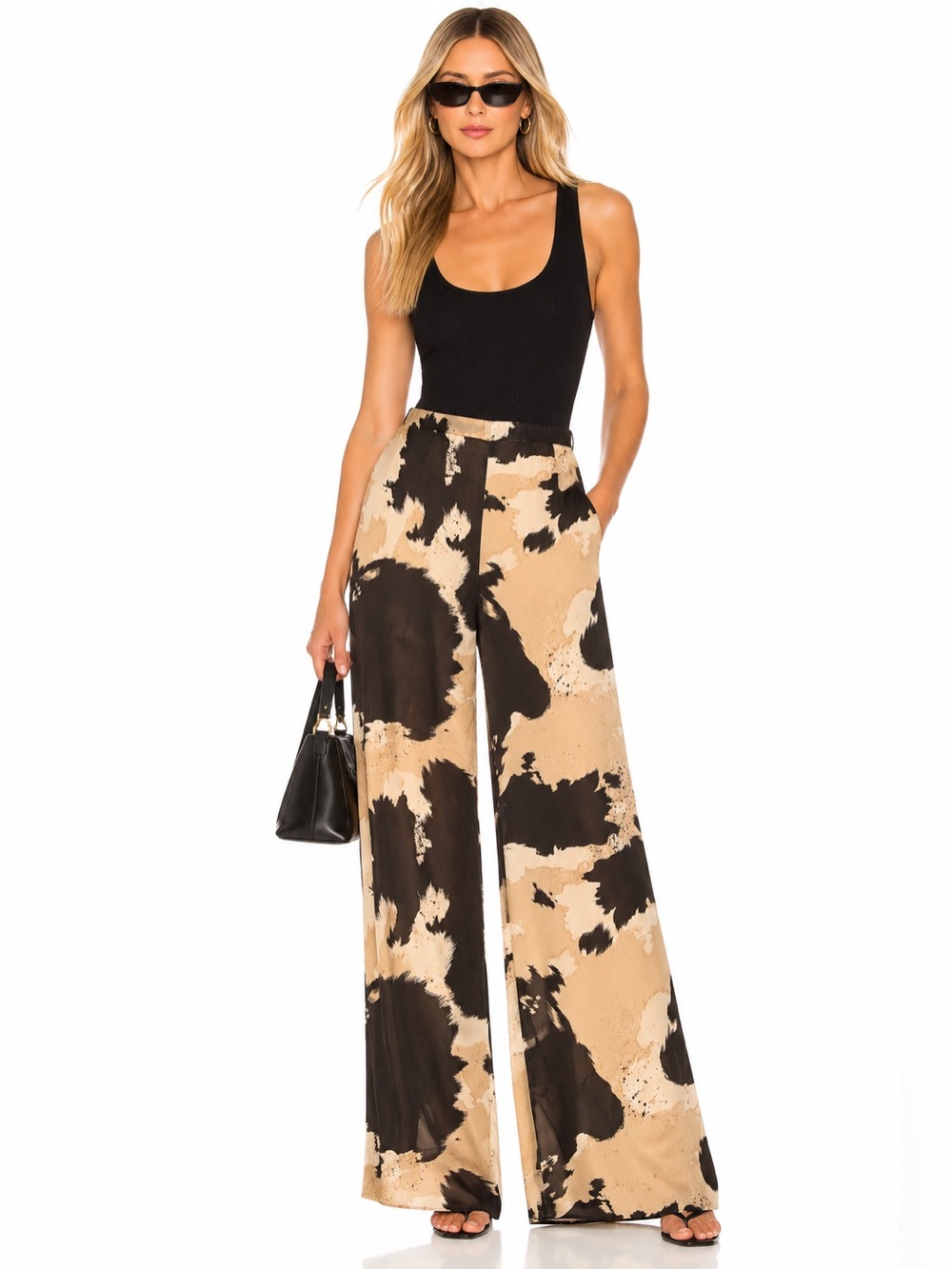 Vince Camuto Abstract Print Wide Leg Palazzo Pants Size 8